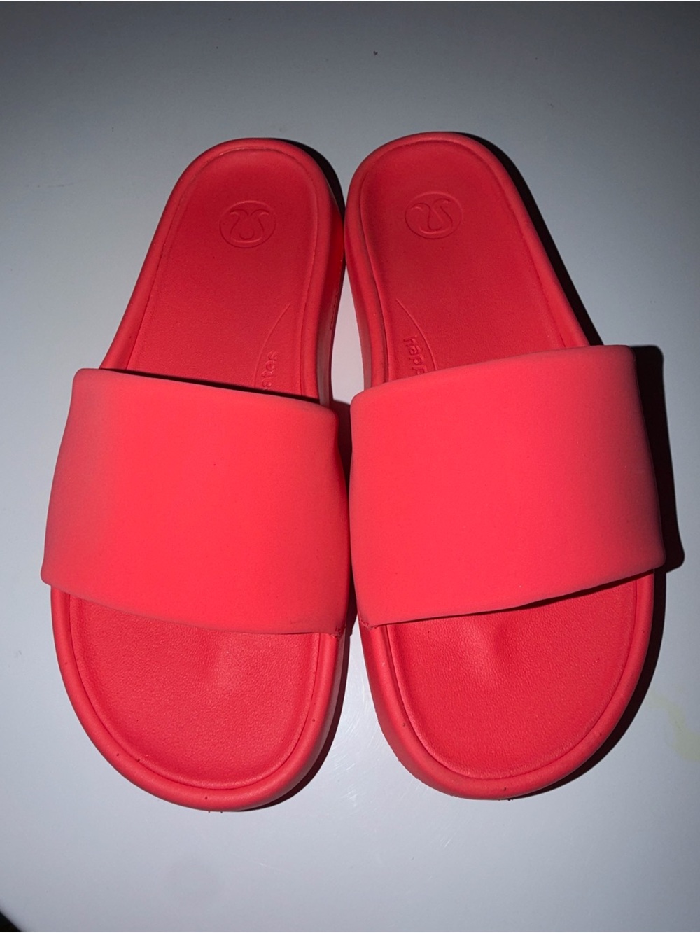 lululemon athletica Coral Pink Slide Sandals